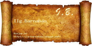 Ilg Barnabás névjegykártya